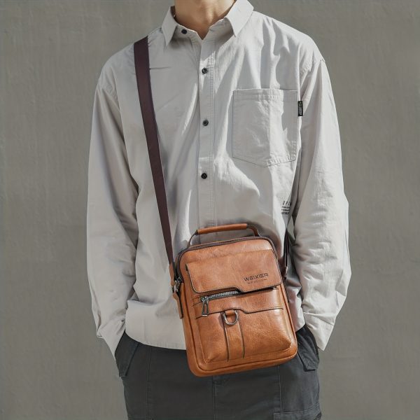 Men's New Shoulder Bag, Crossbody Bag For Men Messenger Bag Handbag, PU Leather Purse Messenger Crossbody Bags Casual New Product With Card Bag, PU Material With Card Holder Wallet - Image 2