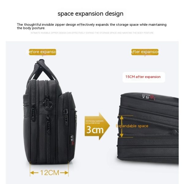 Large Capacity Briefcase Men's Business Canvas Portable - Image 4