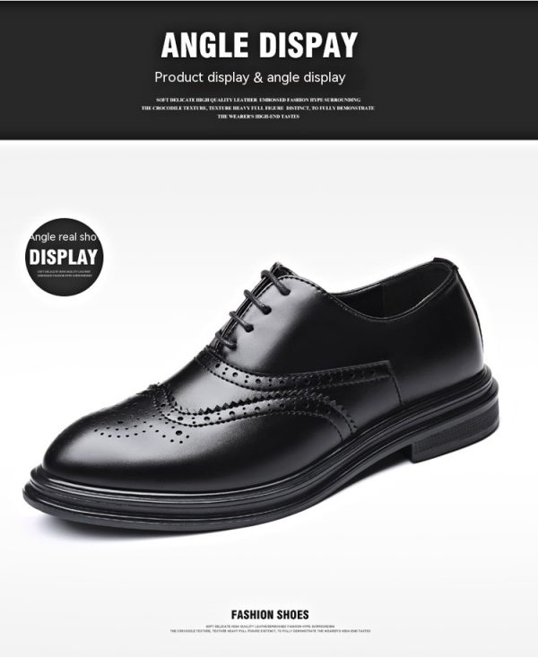 Autumn And Winter Brogue Men's Business Leather Shoes - Image 9