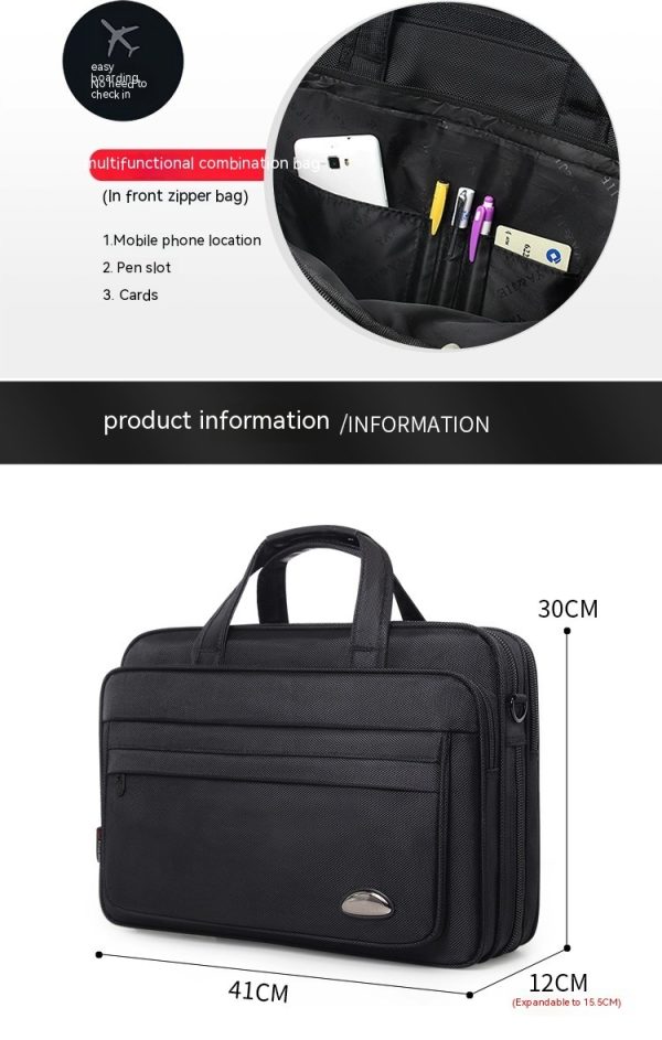 Men's Waterproof Oxford Large Capacity Briefcase - Image 7