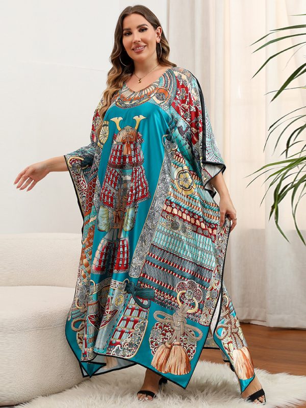 Beach Cover-up Bat Sleeve Vacation Style Retro Style - Image 10