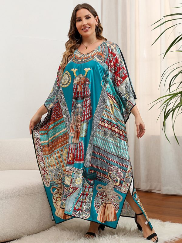 Beach Cover-up Bat Sleeve Vacation Style Retro Style - Image 9