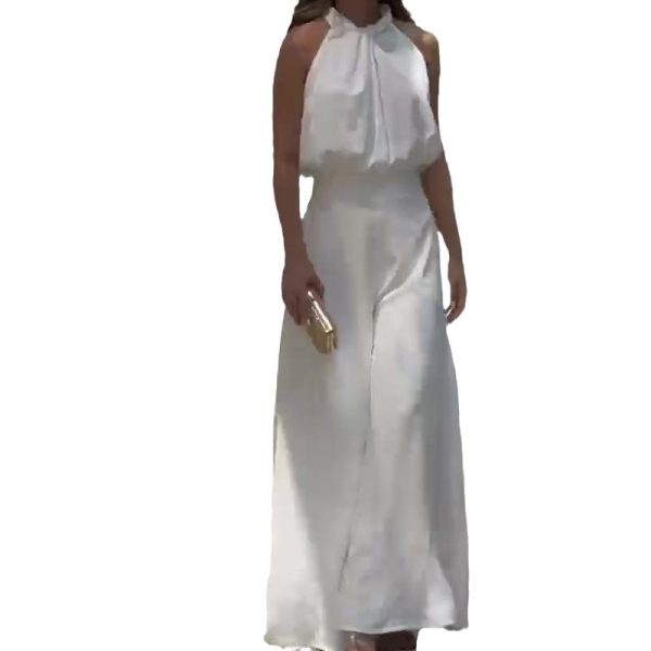 Women's Round Neck Sleeveless High Waist Wide Leg Suit - Image 5