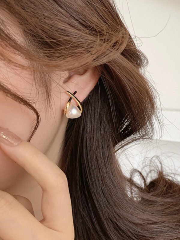 Cross Pearl Earrings Fashion Temperament - Image 7