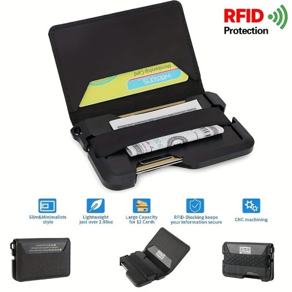Men's Ultra-thin Metal EDC Leather Wallet - Image 2