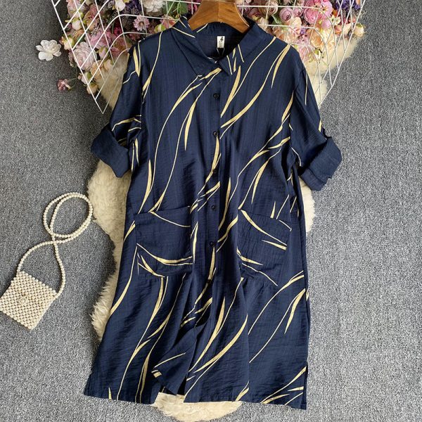 Women's Versatile Striped Long Sleeved Dress - Image 6