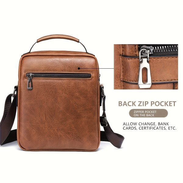 Men's New Shoulder Bag, Crossbody Bag For Men Messenger Bag Handbag, PU Leather Purse Messenger Crossbody Bags Casual New Product With Card Bag, PU Material With Card Holder Wallet - Image 4