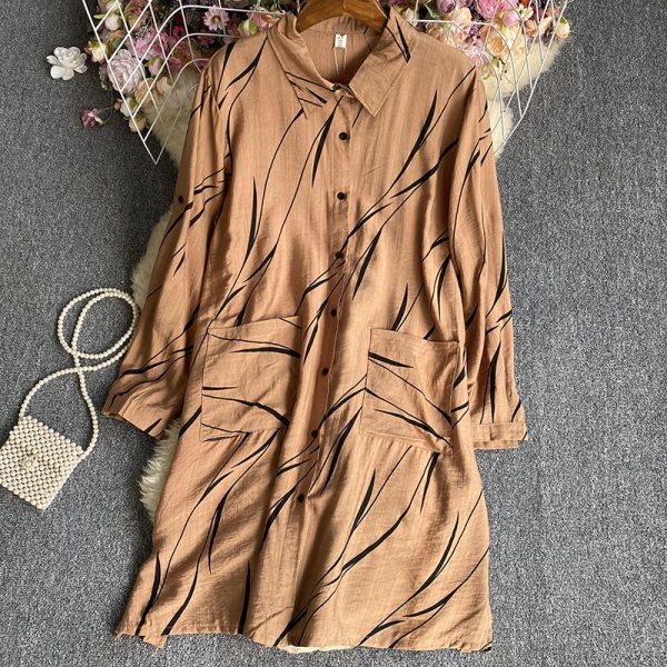 Women's Versatile Striped Long Sleeved Dress - Image 3