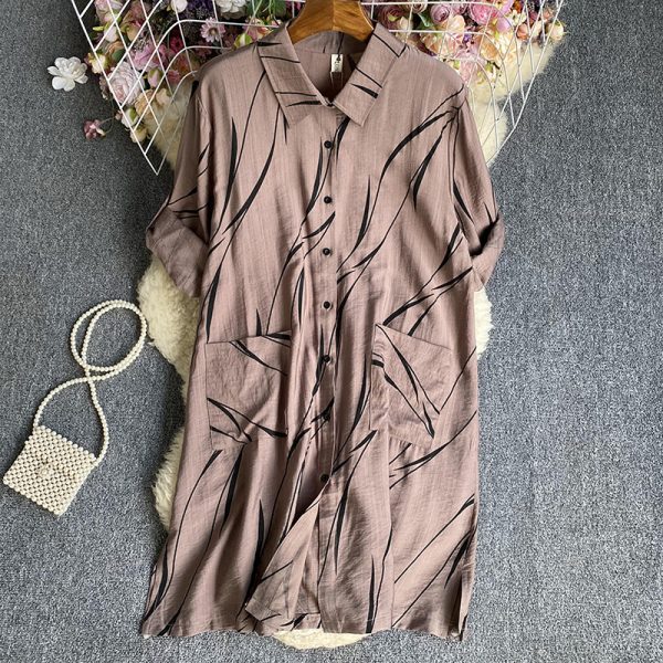 Women's Versatile Striped Long Sleeved Dress - Image 7