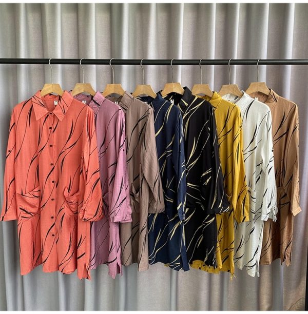 Women's Versatile Striped Long Sleeved Dress - Image 2