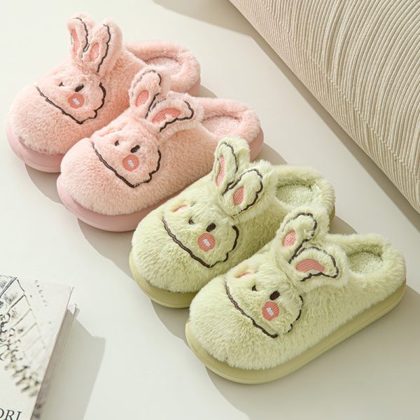 Autumn And Winter High Heel Thick-soled Cotton Slippers - Image 3