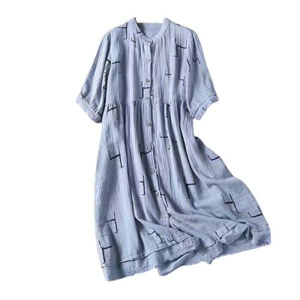 Korean Style Double-layer Cotton Yarn Retro Dress Women - Image 5