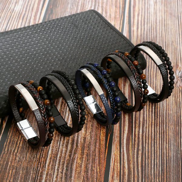 Men's Stainless Steel Bracelet Magnetic Buckle - Image 2