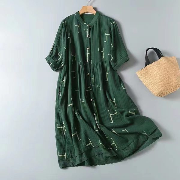 Korean Style Double-layer Cotton Yarn Retro Dress Women - Image 2