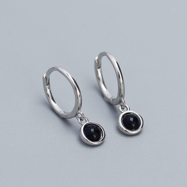 S925 Sterling Silver Pendant Ear Clip Synthetic Moonstone Agate Blue Turquoise Earrings Women - Image 10
