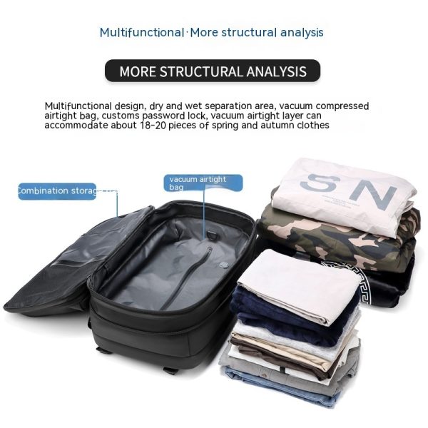 Travel Backpack Men's Business Multifunction Computer Bag Vacuum Compression Large-capacity Backpack - Image 3