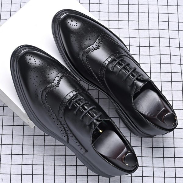 Autumn And Winter Brogue Men's Business Leather Shoes - Image 2