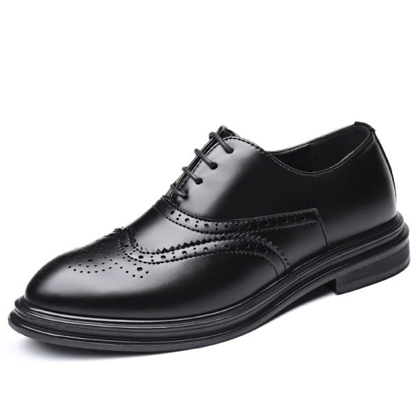 Autumn And Winter Brogue Men's Business Leather Shoes - Image 7