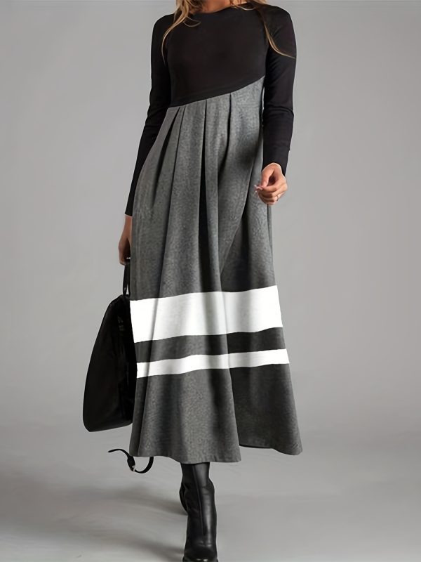 Autumn And Winter New Round-neck Long-sleeved Dress - Image 2