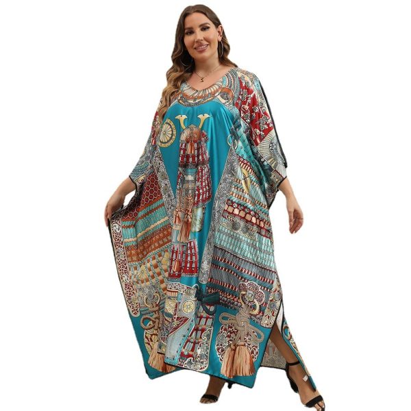 Beach Cover-up Bat Sleeve Vacation Style Retro Style - Image 5