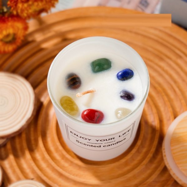 Natural Crystal Stone Aromatherapy Candle Soy Wax Smokeless Candles Gift Box Christmas Hand Gift - Image 2