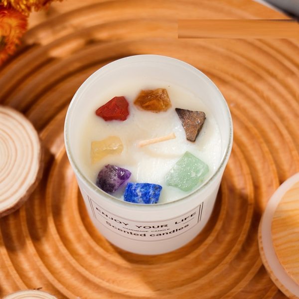 Natural Crystal Stone Aromatherapy Candle Soy Wax Smokeless Candles Gift Box Christmas Hand Gift - Image 4