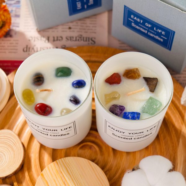 Natural Crystal Stone Aromatherapy Candle Soy Wax Smokeless Candles Gift Box Christmas Hand Gift - Image 7