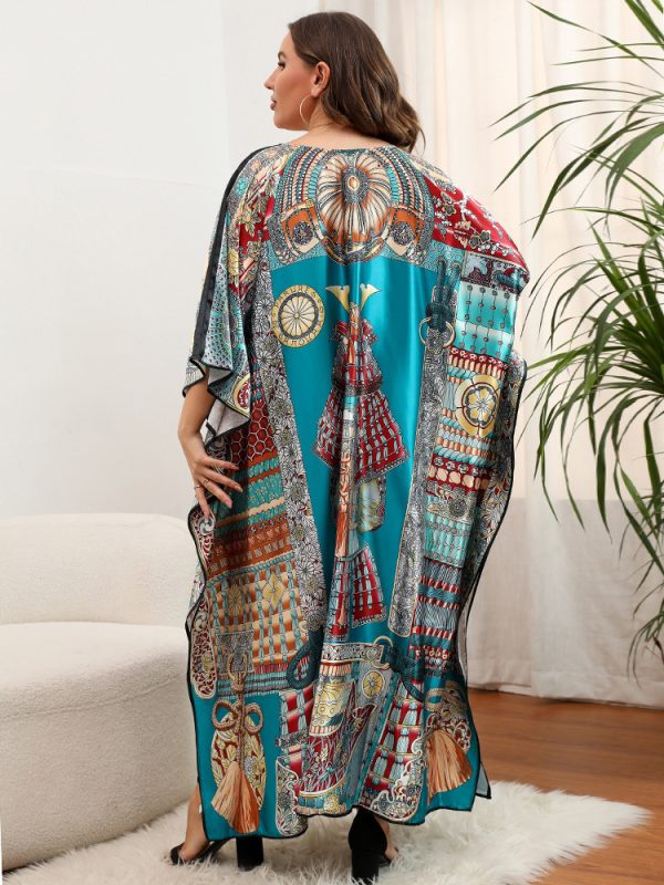 Beach Cover-up Bat Sleeve Vacation Style Retro Style - Image 8