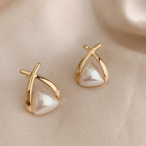 Cross Pearl Earrings Fashion Temperament - Image 9