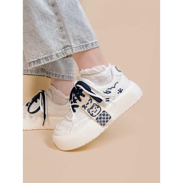 Japanese Cute Girls' Sports And Leisure Bread Shoes Design Sense - Image 2