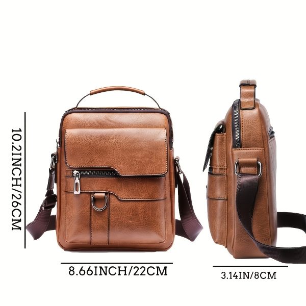 Men's New Shoulder Bag, Crossbody Bag For Men Messenger Bag Handbag, PU Leather Purse Messenger Crossbody Bags Casual New Product With Card Bag, PU Material With Card Holder Wallet - Image 6